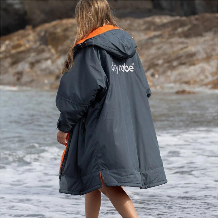 2024 Dryrobe Advance Junior Cambio De Manga Largo Robe V3KSLSDA - Gris Oscuro / Orange